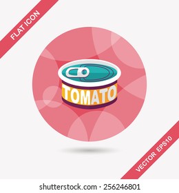kitchenware tomato can flat icon with long shadow,eps10