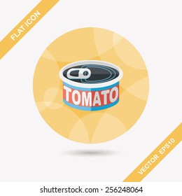 kitchenware tomato can flat icon with long shadow,eps10