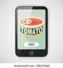 kitchenware tomato can flat icon with long shadow,eps10