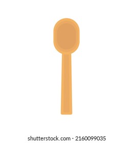 Kitchenware utensil. Wood Spoon vector cartoon illustration on white background