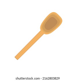 Kitchenware utensil. Wood Spoon vector cartoon illustration on white background
