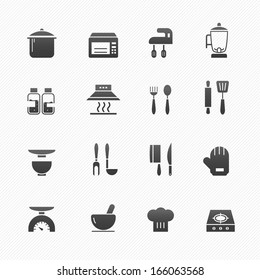kitchenware vector symbol icon set on white background