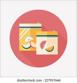 kitchenware zipper bags flat icon with long shadow,eps10