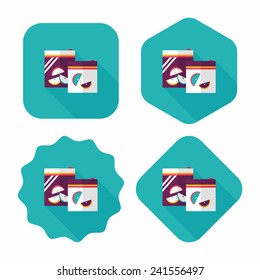 kitchenware zipper bags flat icon with long shadow,eps10
