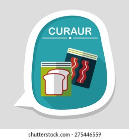 kitchenware zipper bags flat icon with long shadow,eps10