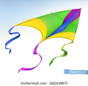 Kite, 3d vector icon