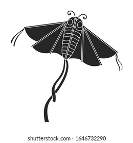 Kite butterfly vector icon.Black vector icon isolated on white background kite butterfly .