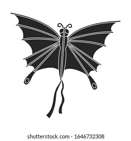 Kite butterfly vector icon.Black vector icon isolated on white background kite butterfly .