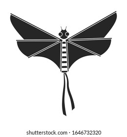 Kite butterfly vector icon.Black vector icon isolated on white background kite butterfly .