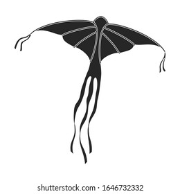 Kite butterfly vector icon.Black vector icon isolated on white background kite butterfly .