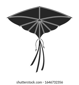 Icono vector de mariposa de cometa.Icono vector negro aislado en la mariposa de fondo blanco.