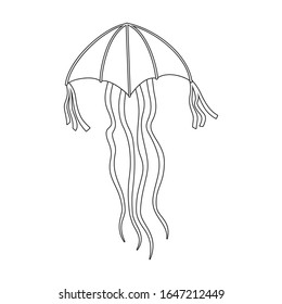 Icono de vector de mariposa de cometa.Icono de vector de contorno aislado en mariposa de fondo blanco.