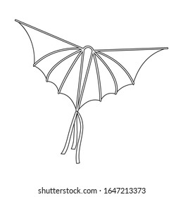 Kite butterfly vector icon.Outline vector icon isolated on white background kite butterfly .