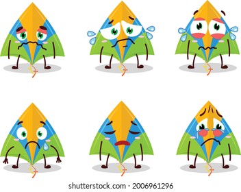 Cometa caricatura en personaje con expresión triste. Ilustración del vector