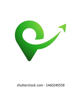 Kite with check pin logo template vector icon design