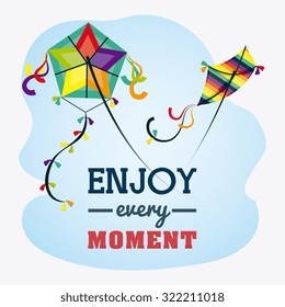 Kite childhood game design, vector illustration eps10