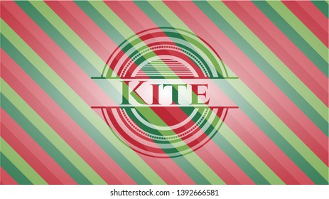 Kite christmas style badge. Vector Illustration. Detailed.