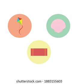 Drachen, Klam, Teppichsymbol - Vectorkpaket am Strand