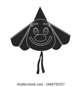 Kite clown vector icon.Black vector icon isolated on white background kite clown .