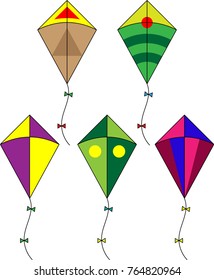 Kite Collection, Various Designs Vector Art Illustration