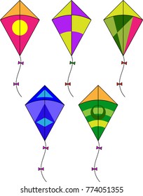 Kite Collection, Various Designs Vector Art Illustration