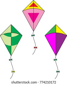 Kite Collection, Various Designs Vector Art Illustration