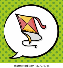 kite color doodle, speech bubble