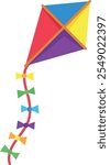 Kite color icon. Summer wind toy symbol