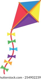 Kite color icon. Summer wind toy symbol