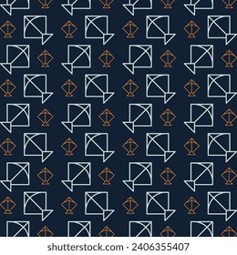 Kite colorful repeating trendy pattern vector illustration background