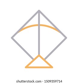kite colour line vector icon