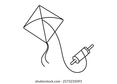 Kite continuous one line design of minimalist style vector illustration 