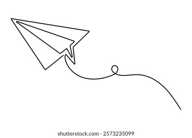 Kite continuous one line design of minimalist style vector illustration 