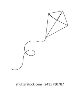 Kite   continuous one line drawing of outline vector illustration
 svg