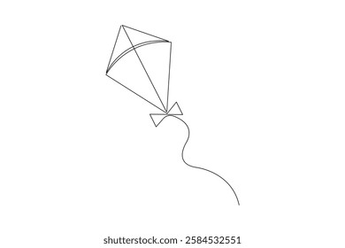 Kite continuous one line drawing of vector illustration
