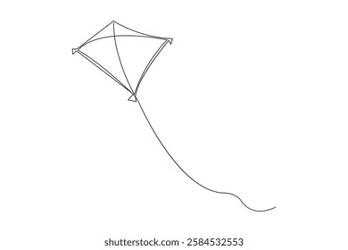 Kite continuous one line drawing of vector illustration
