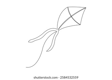 Kite continuous one line drawing of vector illustration
