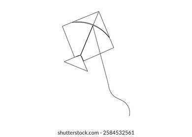 Kite continuous one line drawing of vector illustration
