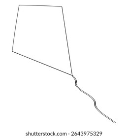 Kite   continuous one line drawing of outline vector illustration