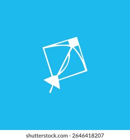 Kite continuous one line drawing of outline vector illustration