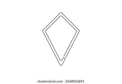 Pipa contínua um desenho de linha de ilustração vetorial de contorno, Pipa vetorial, desenho contínuo de uma linha, Vetor de pipa de contorno uma linha de plano de fundo de desenho contínuo. 