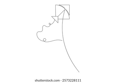  Kite continuous single line art and isolated outline vector design