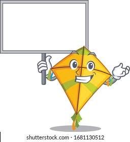 Kite cute cartoon character bring a board