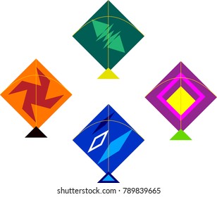 Ilustração de arte vetorial de coleção de design de pipa