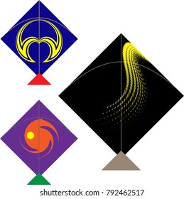 Kite Design Collection Vector Art Illustration