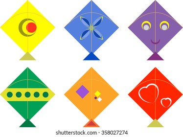 Kite Design Collection Vector Illustration