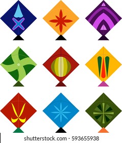 Kite Design Collection Vector Illustration