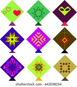 Kite Design Collection Vector Illustration