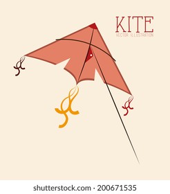 Kite design over beige background, vector illustration