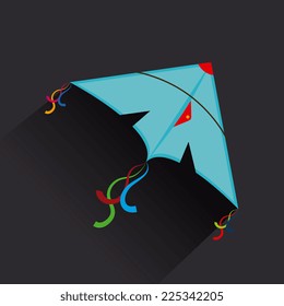 Kite design over black background, vector illustration